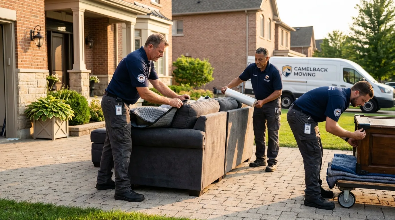 Large estate moving crew wrapping furniture in Port Sulphur, LA